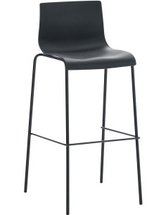 Tabouret de bar minimaliste en Polypropylène Noir Métal Noir Zavria - 1