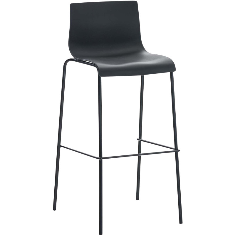 Tabouret de bar minimaliste en Polypropylène Noir Métal Noir Zavria - 1