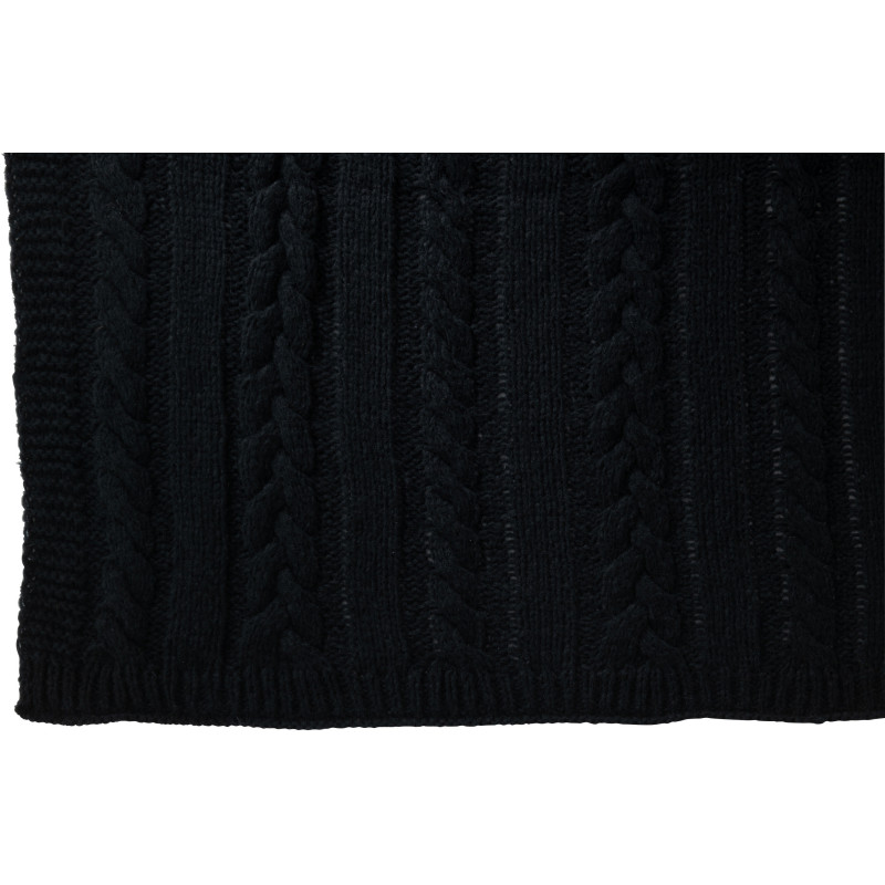 Plaid 130x180 Twist en Polyester Noir Motif tricot - 3