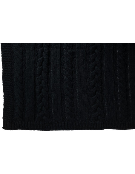 Plaid 130x180 Twist en Polyester Noir Motif tricot - 3