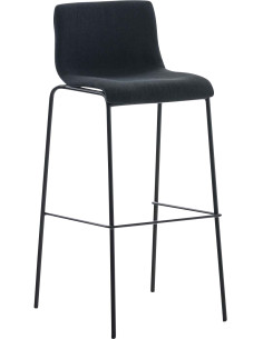 Tabouret de bar minimaliste en Tissu Noir Métal Noir Zavria - 1