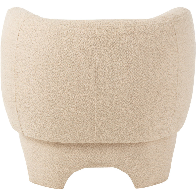 Fauteuil Rond Plush en Bouclette Blanc - 4