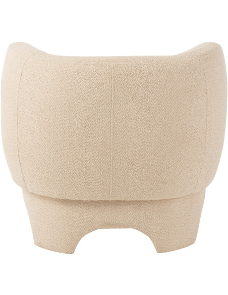 Fauteuil Rond Plush en Bouclette Blanc - 4