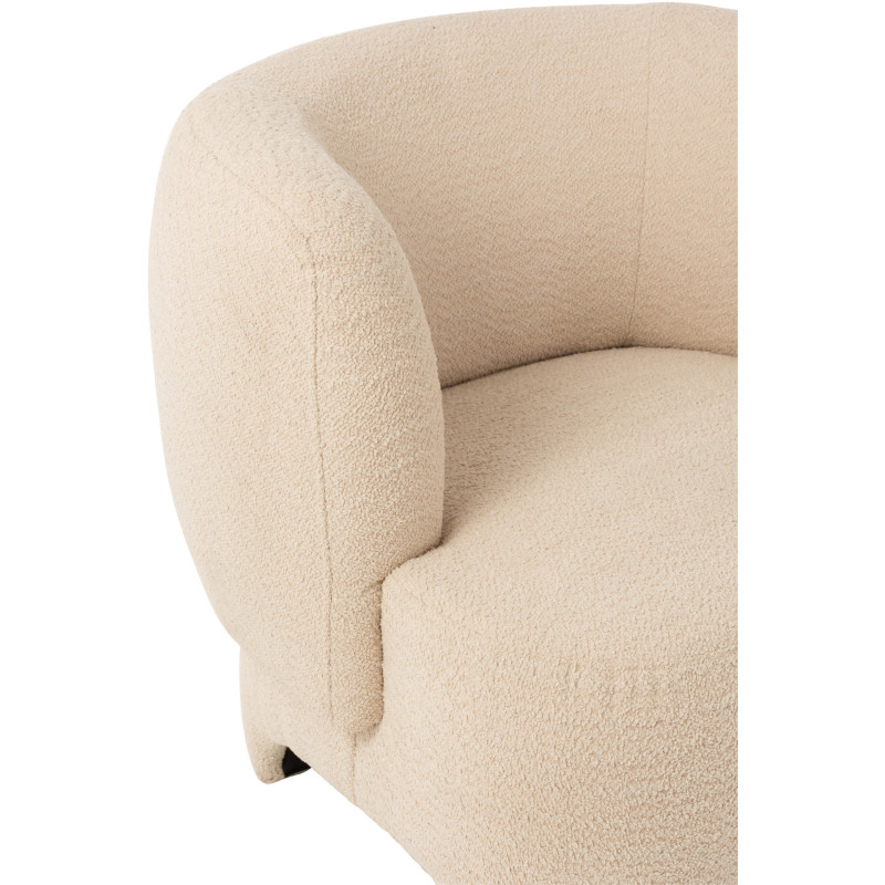 Fauteuil Rond Plush en Bouclette Blanc - 6