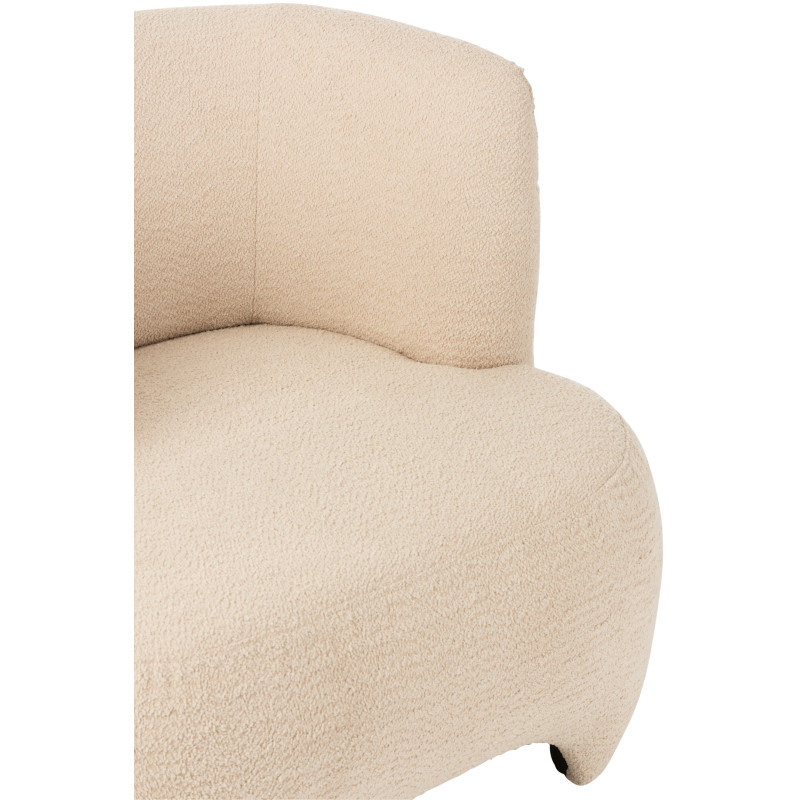 Fauteuil Rond Plush en Bouclette Blanc - 7
