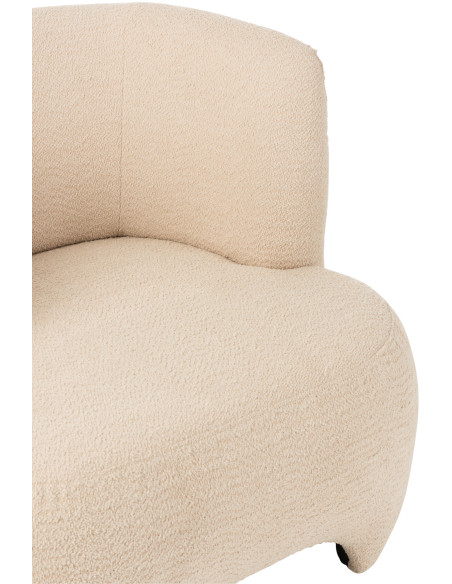 Fauteuil Rond Plush en Bouclette Blanc - 7