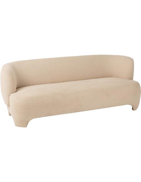 Canapé 2 places Plush en Bouclette Blanc Bois - 1