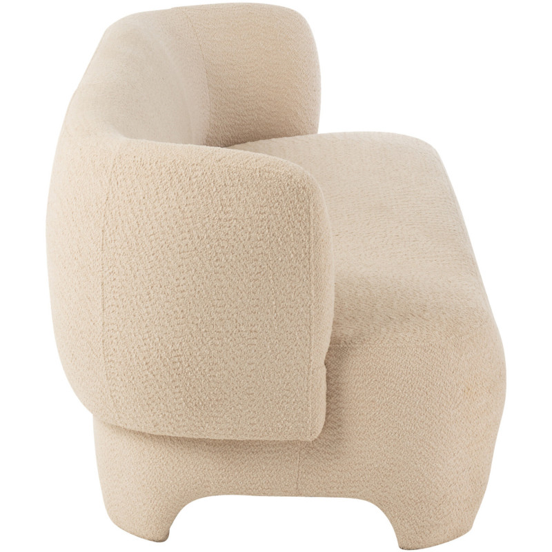 Canapé 2 places Plush en Bouclette Blanc Bois - 4