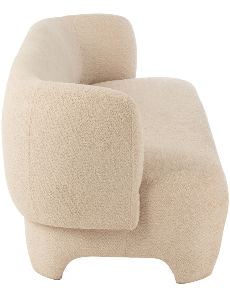 Canapé 2 places Plush en Bouclette Blanc Bois - 4