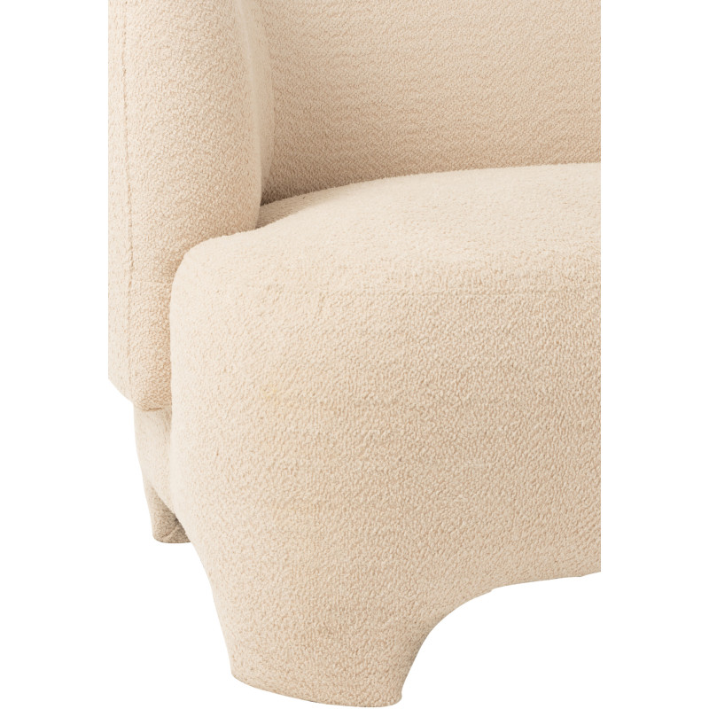 Canapé 2 places Plush en Bouclette Blanc Bois - 6