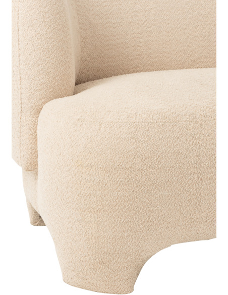 Canapé 2 places Plush en Bouclette Blanc Bois - 6