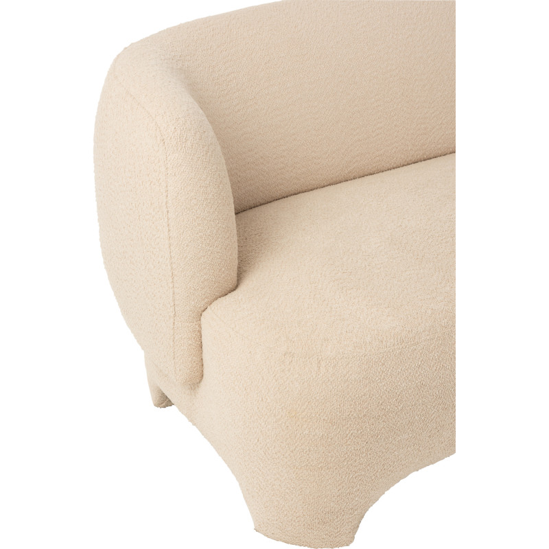 Canapé 2 places Plush en Bouclette Blanc Bois - 7