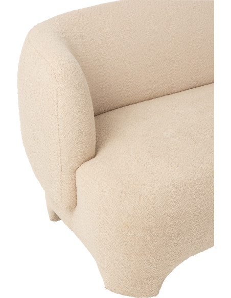 Canapé 2 places Plush en Bouclette Blanc Bois - 7