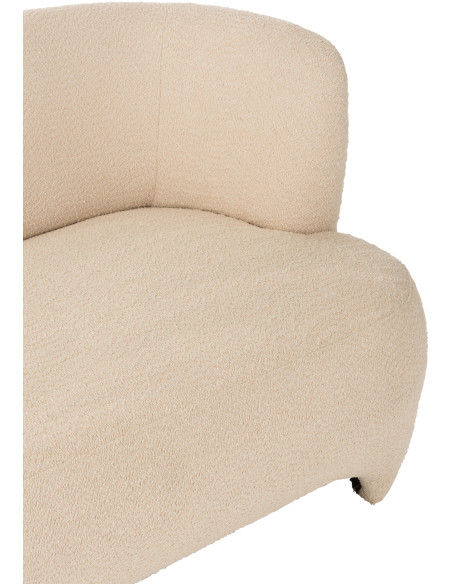 Canapé 2 places Plush en Bouclette Blanc Bois - 8