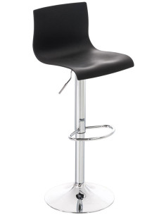 Tabouret de bar moderne en Polypropylène Noir Métal Argenté Stano - 1