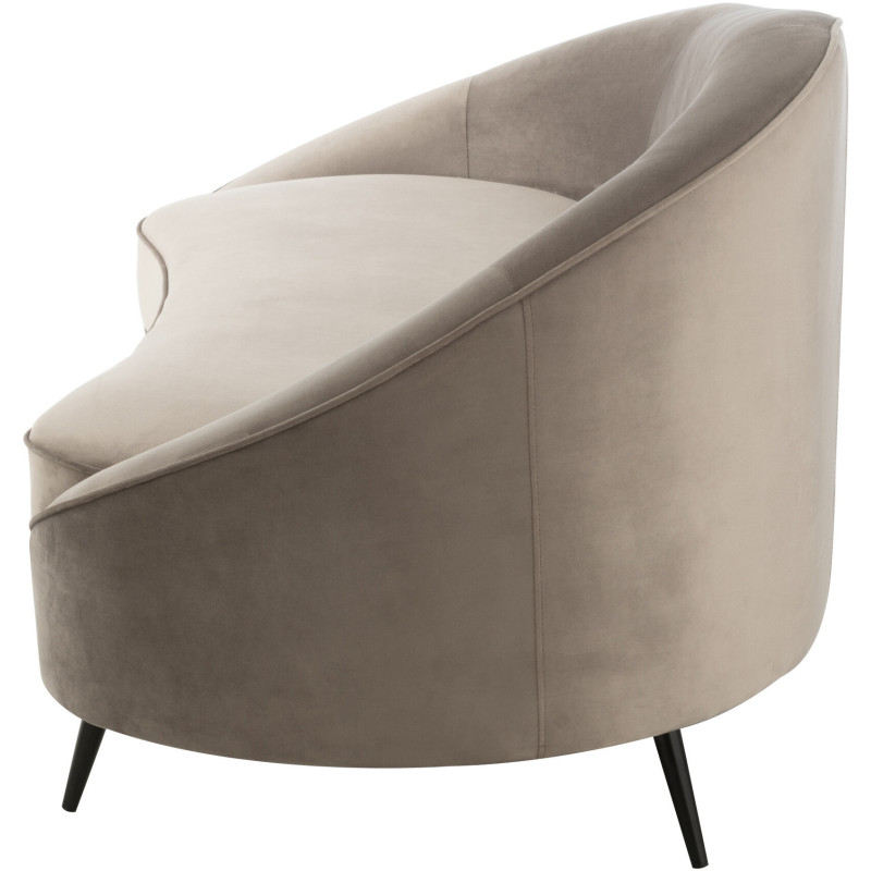 Canapé 2 places Élisabeth en Tissu Gris Métal Noir - 5