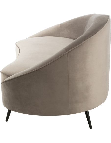 Canapé 2 places Élisabeth en Tissu Gris Métal Noir - 5