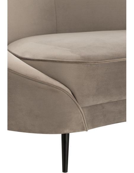 Canapé 2 places Élisabeth en Tissu Gris Métal Noir - 7