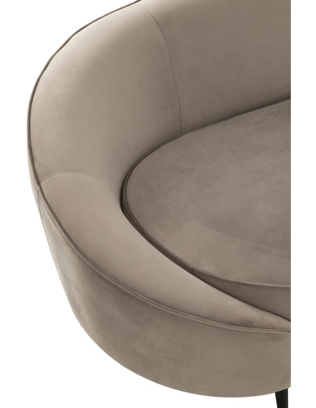 Canapé 2 places Élisabeth en Tissu Gris Métal Noir - 8