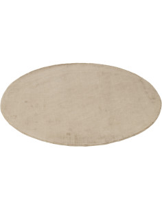 Tapis Rond Xylda 150x150 en Viscose Beige Fait main - 1