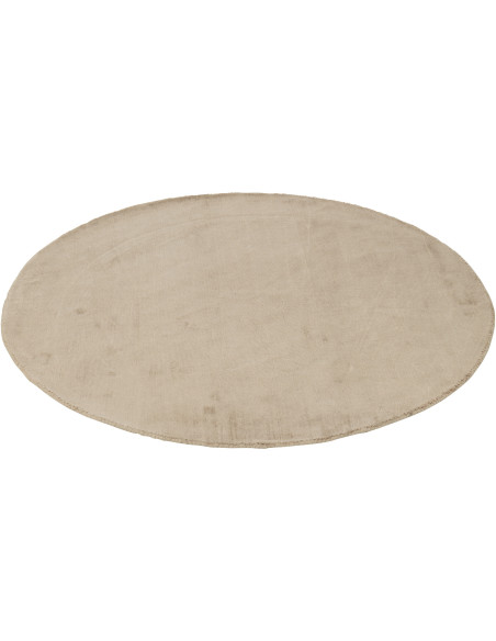 Tapis Rond Xylda 150x150 en Viscose Beige Fait main - 1