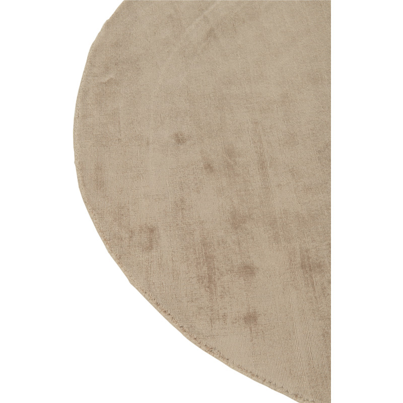 Tapis Rond Xylda 150x150 en Viscose Beige Fait main - 3