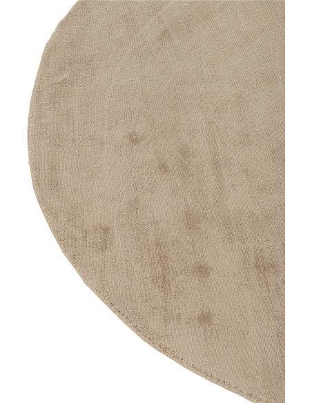 Tapis Rond Xylda 150x150 en Viscose Beige Fait main - 3