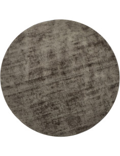 Tapis Rond Xylda 150x150 en Viscose Gris Fait main - 1