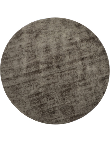Tapis Rond Xylda 150x150 en Viscose Gris Fait main - 1