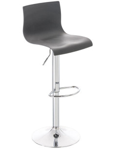 Tabouret de bar moderne en Polypropylène Gris Métal Argenté Stano - 1
