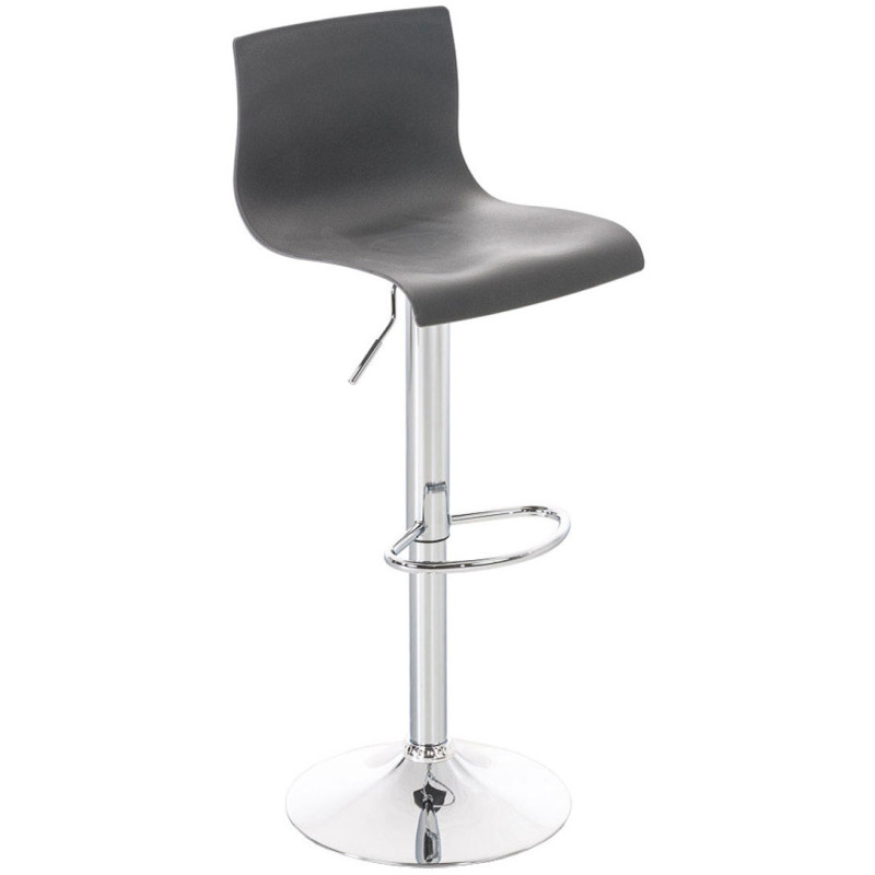 Tabouret de bar moderne en Polypropylène Gris Métal Argenté Stano - 1