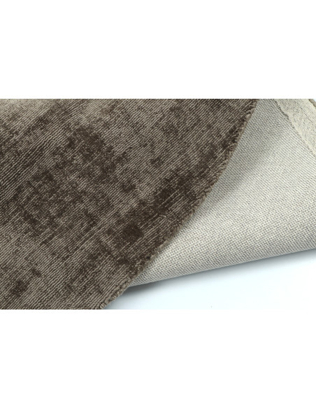 Tapis Rond Xylda 150x150 en Viscose Gris Fait main - 2