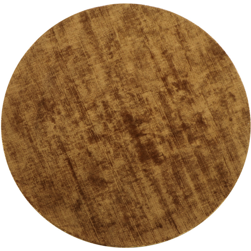 Tapis Rond Xylda 150x150 en Viscose Marron Fait main - 1
