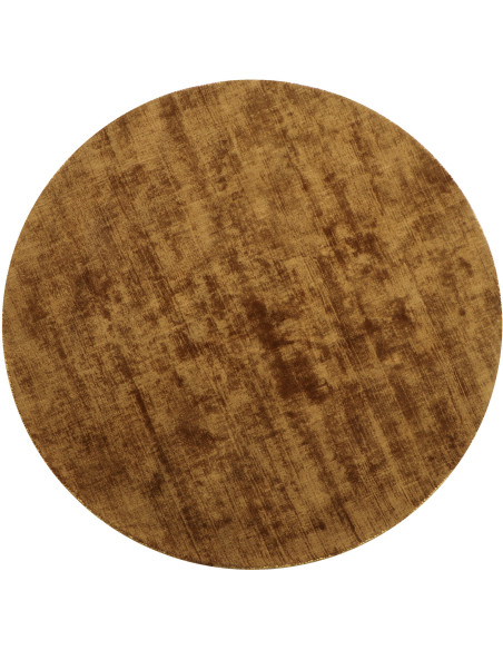 Tapis Rond Xylda 150x150 en Viscose Marron Fait main - 1