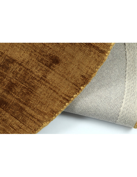 Tapis Rond Xylda 150x150 en Viscose Marron Fait main - 3