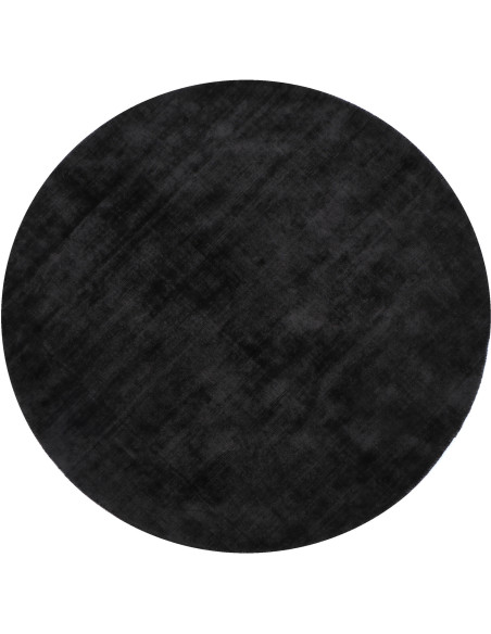 Tapis Rond Xylda 150x150 en Viscose Noir Fait main - 1
