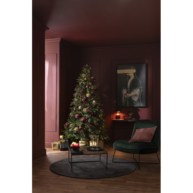 Tapis Rond Xylda 150x150 en Viscose Noir Fait main - 2