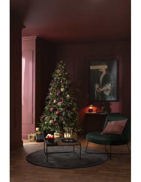 Tapis Rond Xylda 150x150 en Viscose Noir Fait main - 2