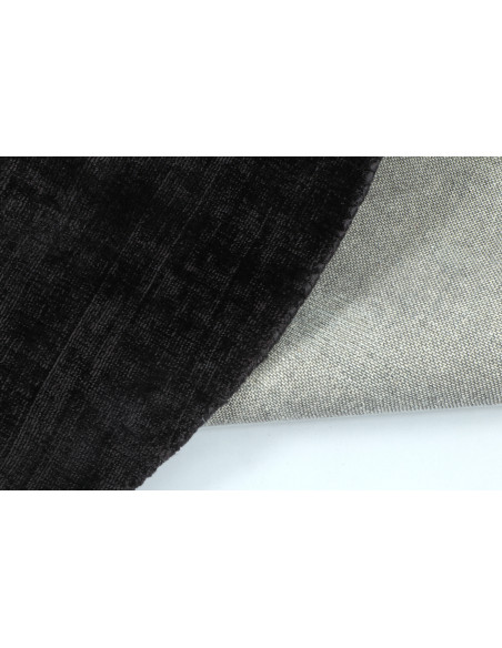 Tapis Rond Xylda 150x150 en Viscose Noir Fait main - 3
