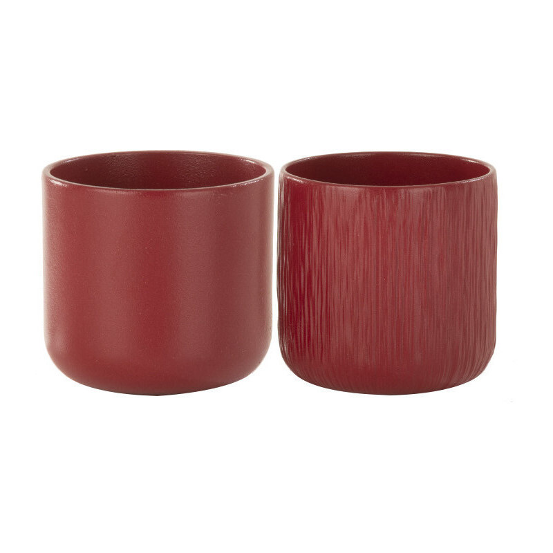 Cache-pot en Céramique Rouge Gen Diamètre 7 cm (Lot de 2) - 1