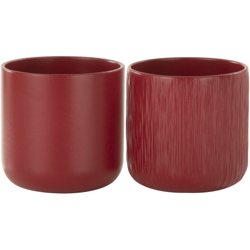 Cache-pot en Céramique Rouge Gen Diamètre 11 cm (Lot de 2) - 1
