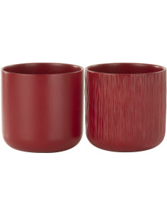 Cache-pot en Céramique Rouge Gen Diamètre 15 cm (Lot de 2) - 1