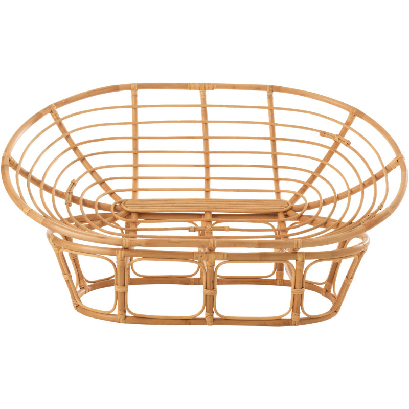 Canapé Papasan 2 places Roni en Rotin Naturel Tissu Blanc - 10