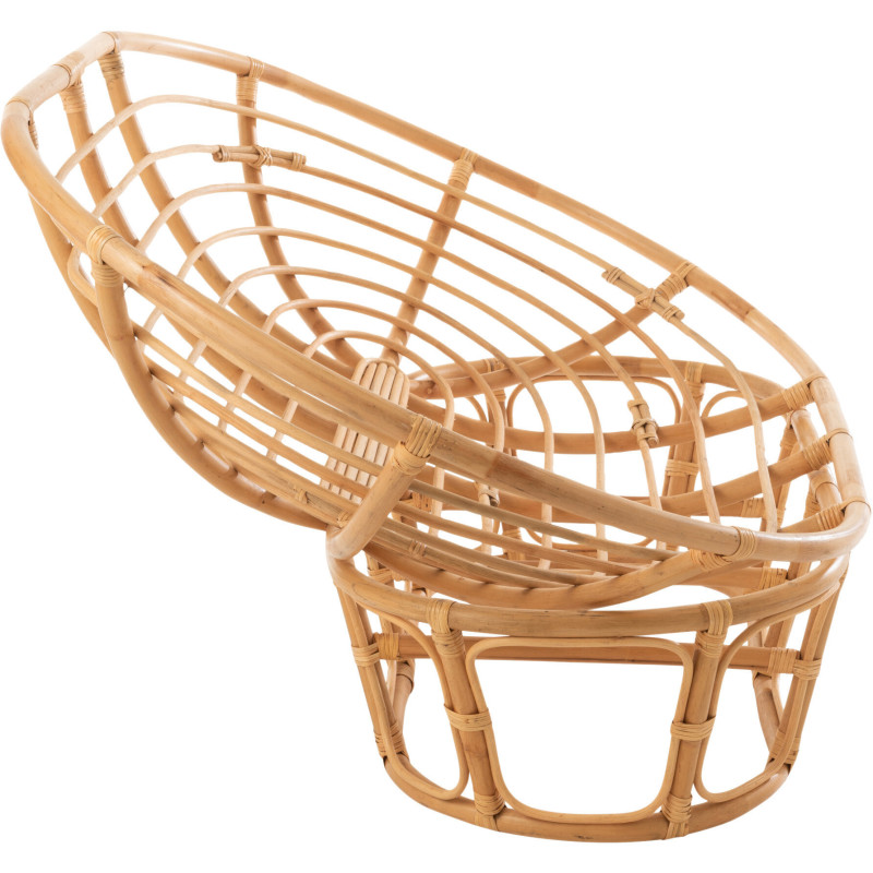 Canapé Papasan 2 places Roni en Rotin Naturel Tissu Blanc - 11