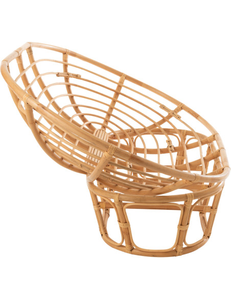 Canapé Papasan 2 places Roni en Rotin Naturel Tissu Blanc - 11