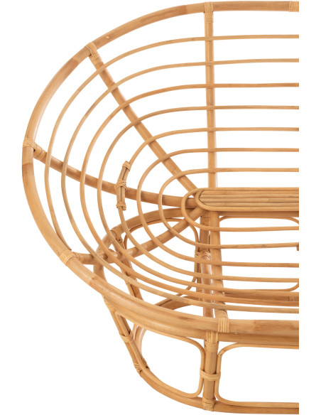 Canapé Papasan 2 places Roni en Rotin Naturel Tissu Blanc - 14