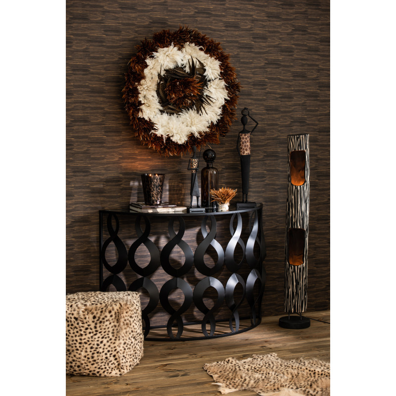 Bouteille déco XL en verre marron taché H35 cm - 2