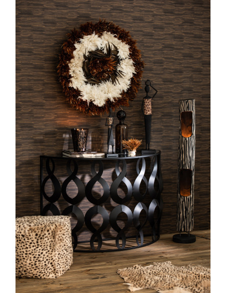 Bouteille déco XL en verre marron taché H35 cm - 2