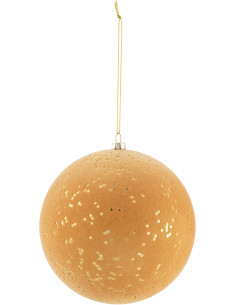 Boule de Noël XL en Plastique Ocre Doré Effet velours - 1