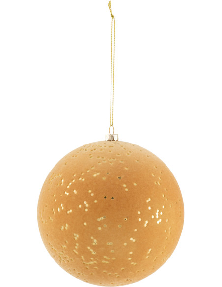 Boule de Noël XL en Plastique Ocre Doré Effet velours - 1